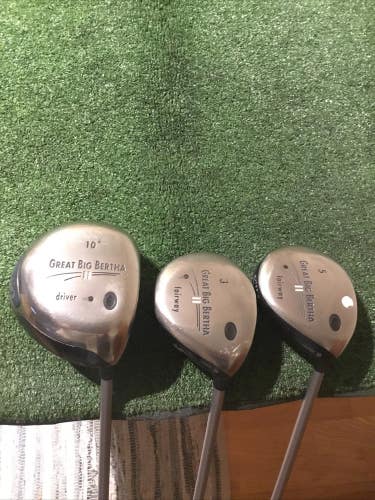 Callaway Great Big Bertha II Woods Set (Driver, 3W, 5W) Firm System 60 Graphite