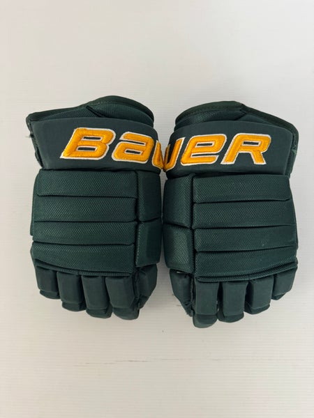 Used Size 13" Green/Gold Bauer Pro Series Pro Stock Gloves