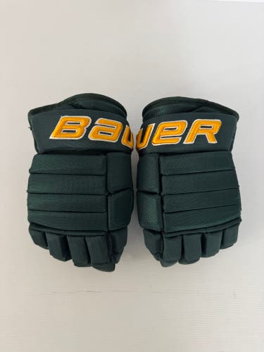 Like New Size 13" Green/Gold Bauer Pro Series Pro Stock Gloves