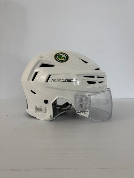 Used White Large Bauer Re-Akt 150 Helmet Pro Stock