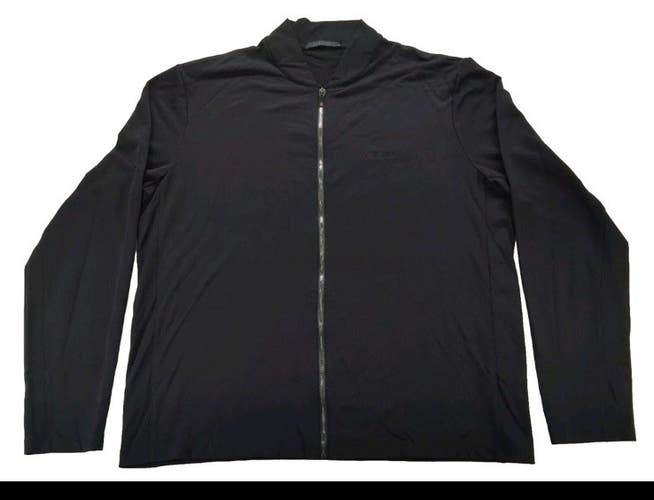 Mens Large Greyson Golf Ccm Hockey Black Nylon Poly Blend Full Zip  Light Jacket