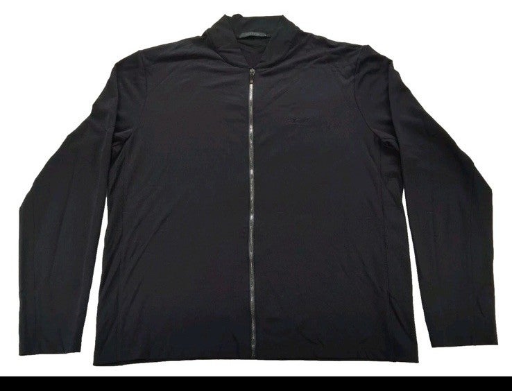 Mens Large Greyson Golf Ccm Hockey Black Nylon Poly Blend Full Zip Light Jacket