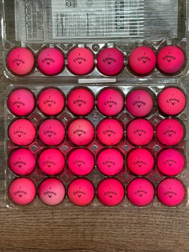 30 Callaway Supersoft Golf Balls - Matte Pink Color