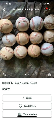 Used # 12 Softball Balls 12 pack
