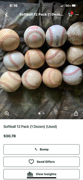 Used # 12 Softball Balls 12 pack
