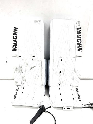 Used Vaughn SLR4 JR 26+2 Goalie Leg Pads Junior White And Black 26" 11860-S000301002