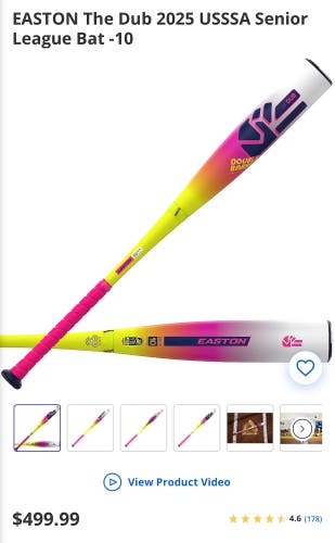 2026 Easton Dub Composite USSSA Certified Bat (-10) 19 oz 29" (New)