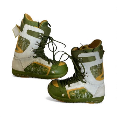 Used Burton HAIL Mens Snowboard Boots Green Senior 12 11873-S000226798