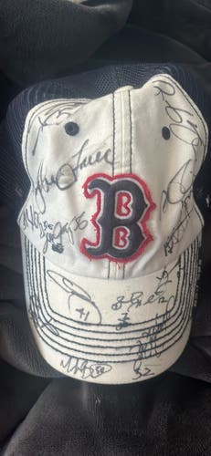 2017 autographed baseball hat by majority of baseball redsox team such as (Mookie Betts, Chris Sale.