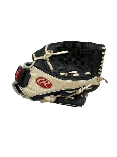 Used Rawlings SHUT OUT RH Throw Fastpitch Gloves Black And White 12" 11692-S000143971