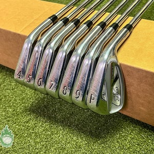 Used RH Titleist 718 AP2 Forged Irons 4-PW Tour White S300 Stiff Steel Golf Set