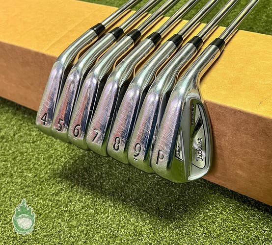 Used RH Titleist 718 AP2 Forged Irons 4-PW Tour White S300 Stiff Steel Golf Set