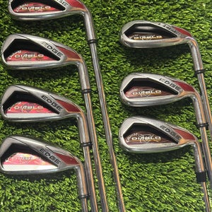 Right Handed Callaway Diablo Edge 5-PW, SW Iron Set Uniflex Flex Steel +1” Shaft