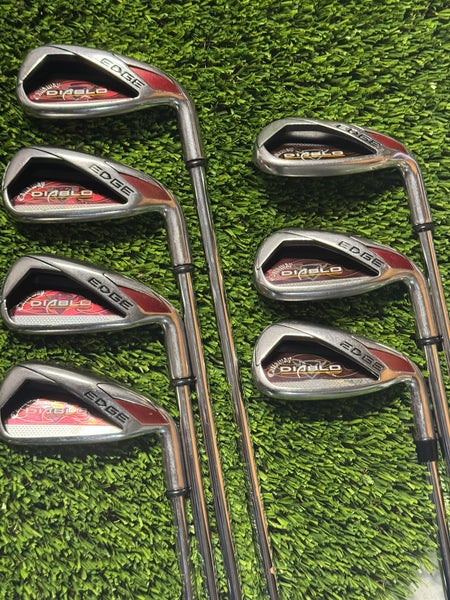 Right Handed Callaway Diablo Edge 5-PW, SW Iron Set Uniflex Flex Steel +1” Shaft