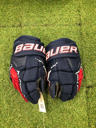 Blue Senior Bauer Supreme Ultrasonic Gloves 13" (Used)