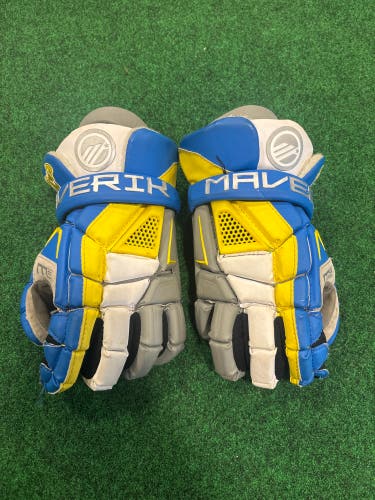 Blue Maverik M5 Lacrosse Gloves Small (Used) | 10"