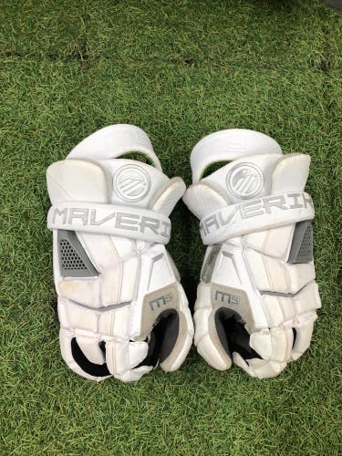 White Maverik M5 Lacrosse Gloves 13" (Used)