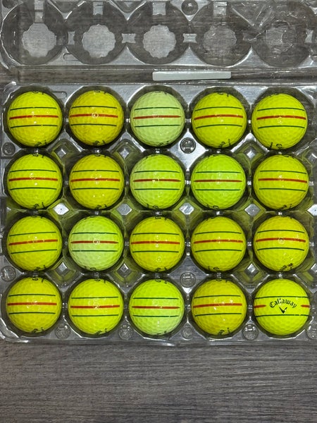 20 Callaway Triple Track Yellow Golf Balls - Chrome Soft and ERC Soft Models