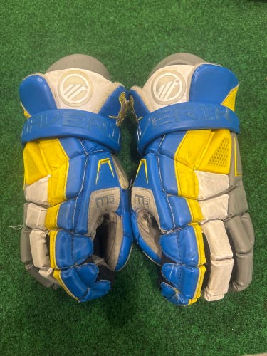 Blue Maverik M5 Lacrosse Gloves Medium 12" (Used)
