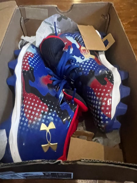 Blue Kid's 6Y (Big Kids / Youth) Youth Under Armour Bryce harper High Top Molded Cleats (New)
