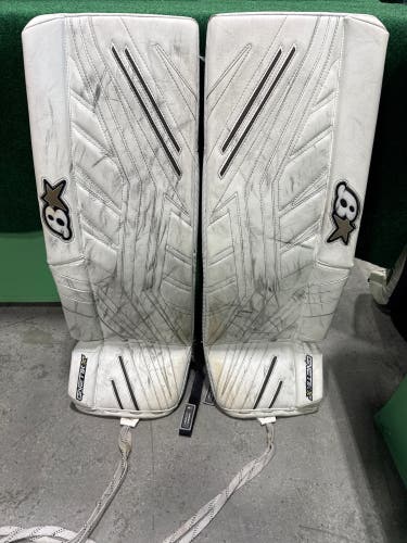 White Intermediate Brian's GNETik X5 Goalie Leg Pads (Used) | 32"+1"