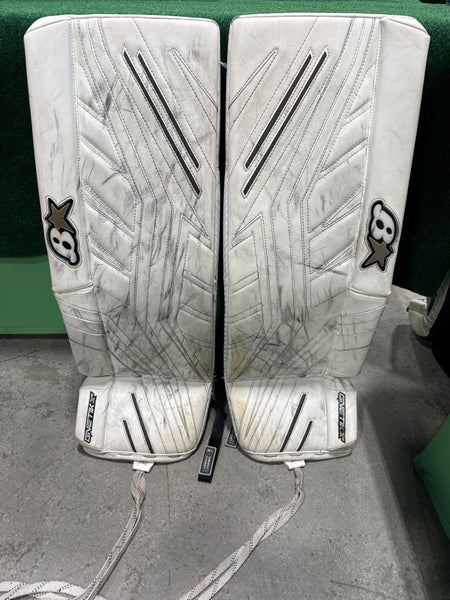 White Intermediate Brian's GNETik X5 Goalie Leg Pads (Used) | 32"+1"