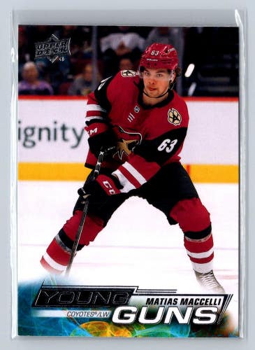 Matias Maccelli Coyotes 2022-23 Upper Deck Series 1 Young Guns #216 RC