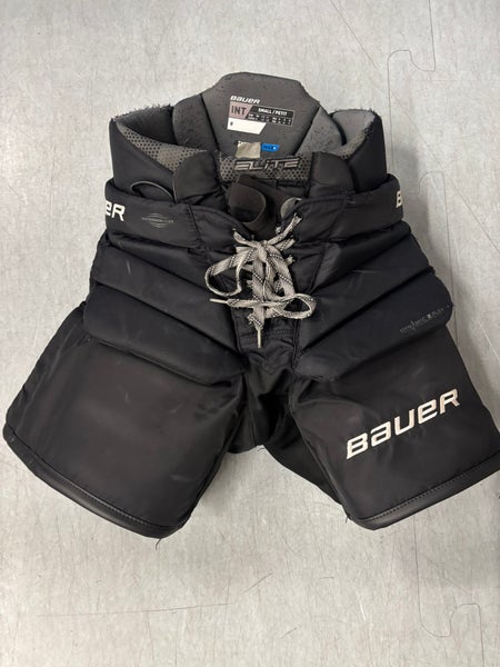 Black Intermediate Small Bauer Elite Hockey Goalie Pants