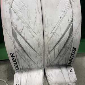 White Bauer Vapor X5 Pro Goalie Leg Pads (Used) | Senior Large (35+)
