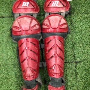 Red Intermediate Marucci Catcher's Leg Guard (Used)