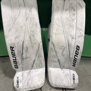 White Bauer GSX (2023 Model) Goalie Leg Pads (Used) | Junior Small (26+)