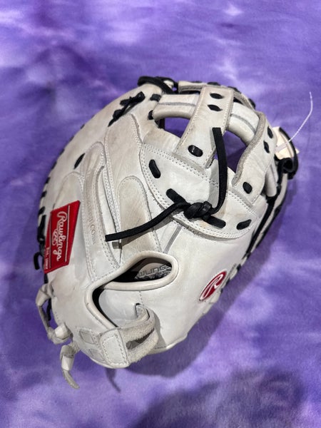 White Adult Rawlings Liberty Advanced RH Catcher's Softball Glove 34" (Used)