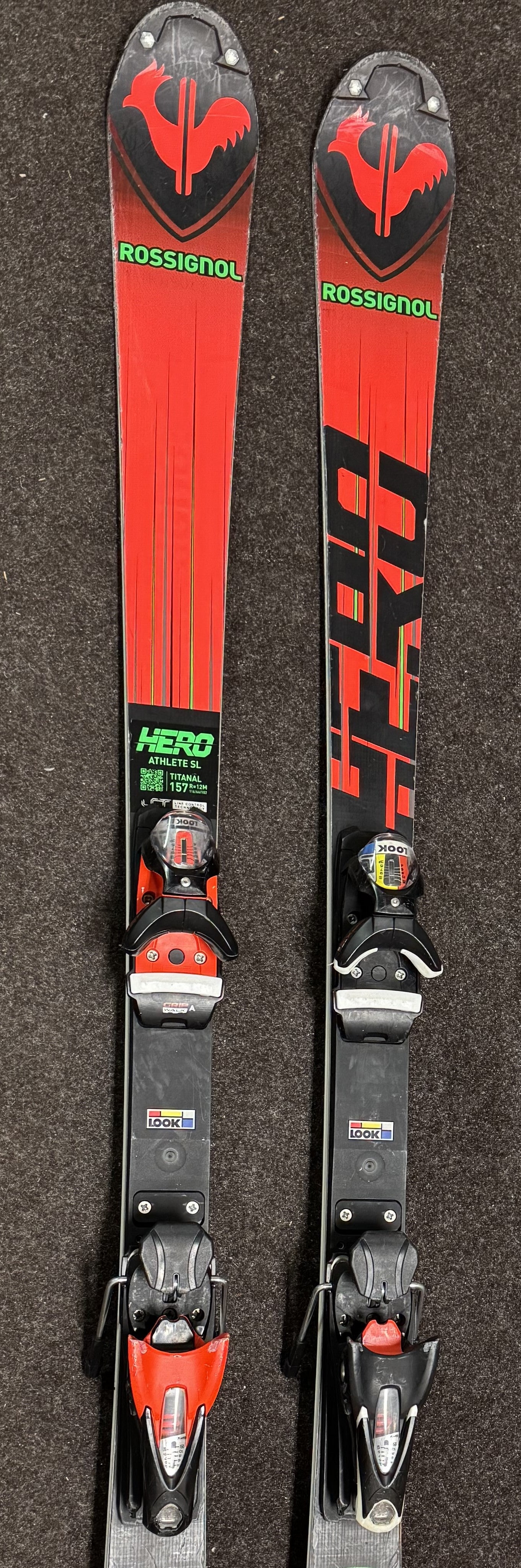 157 cm Rossignol HERO ATHLETE FIS SL Skis With Look SPX12 Bindings