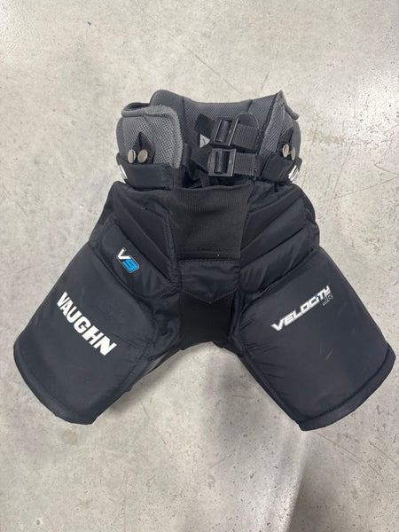 Black Vaughn Velocity V9 Hockey Goalie Pants (Used) | Junior Medium/ Large