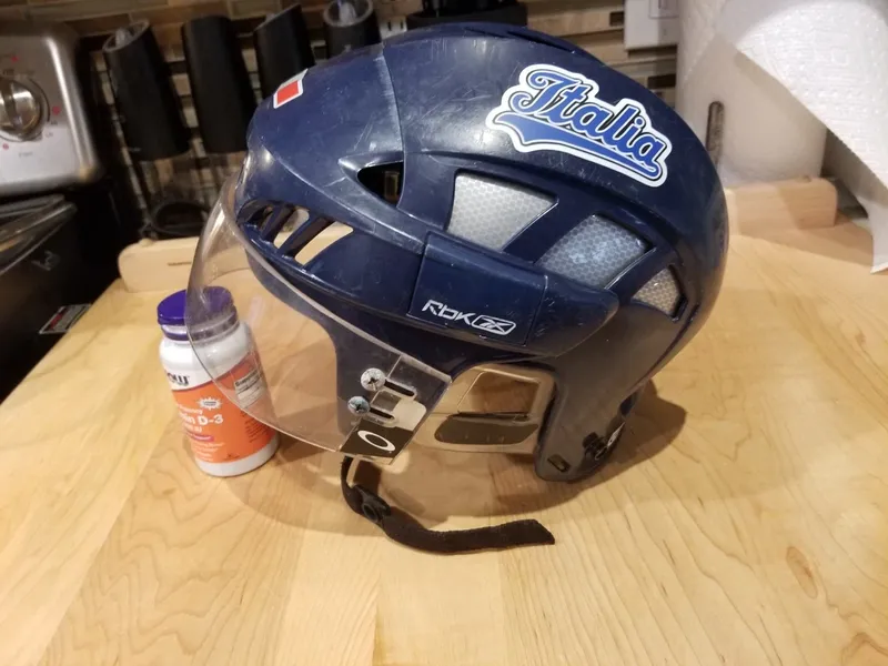 Game Worn Team Italy Italia  Hockey Helmet Reebok 6k RBK FitLite Large #2