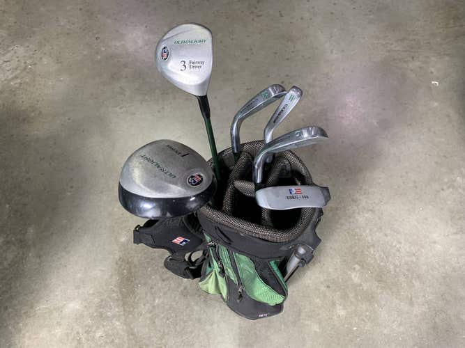 U.S. Kids Golf Wt-15u Club Set Driver 3W 6 & 8 PW Putter 54" Junior RH +Bag
