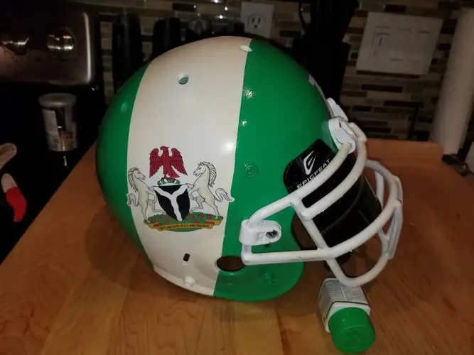 Team Nigeria SuperEagles Custom American Football Helmet African Pride Man Cave