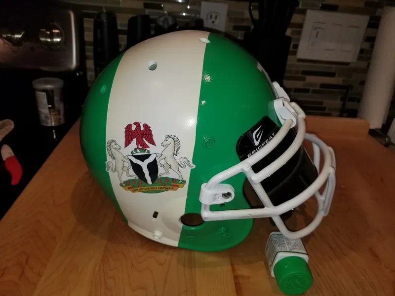 Team Nigeria SuperEagles Custom American Football Helmet African Pride Man Cave
