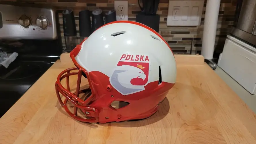 Team Poland Polska Custom American Football Helmet Polish Pride World Wide