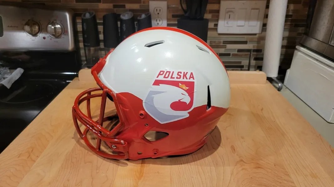 Team Poland Polska Custom American Football Helmet Polish Pride World Wide
