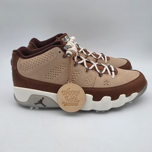 Air Jordan 9 Low Golf x Happy Life Wood 'Woodgrain' Men's Size 10.5