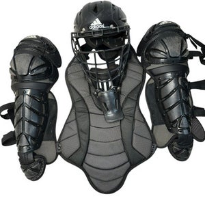 Used Adidas ADIDAS TRIPLE STRIPE CATCHERS SET Catchers Chest Protector Black Youth 11835-S000200828