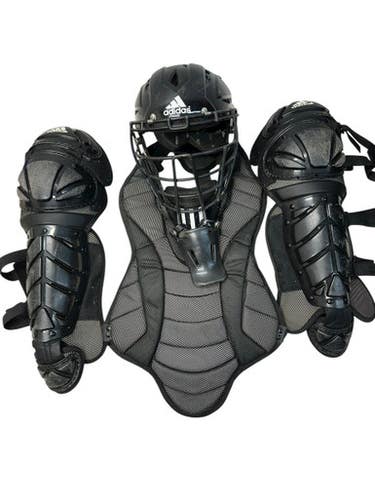 Used Adidas ADIDAS TRIPLE STRIPE CATCHERS SET Catchers Chest Protector Black Youth 11835-S000200828