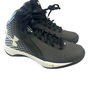 Used Under Armour MICRO G CLUTCH FIT Basketball Shoes M Black And White Senior 5 11862-S000091687
