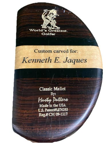 David Musty Carved Classic Mallet Putter LH 34.5 Stock Grip HC Left-Handed Nice