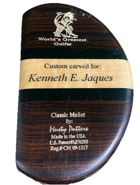 David Musty Carved Classic Mallet Putter LH 34.5 Stock Grip HC Left-Handed Nice