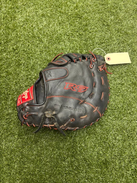 Black Rawlings R9 LH First Base Baseball Glove 12" (Used)
