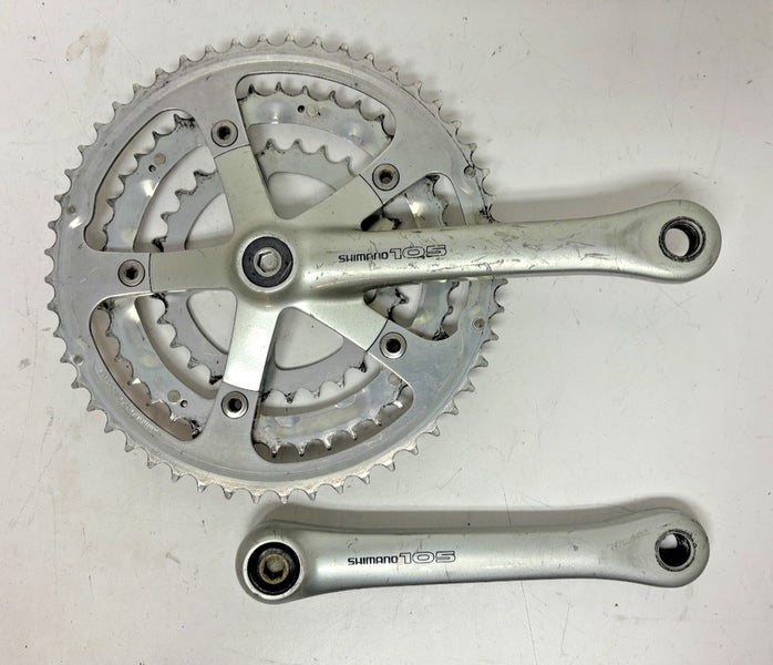 Shimano 105 FC-1057 175mm 52/42/30 Silver Aluminum Road Bike Triple Crankset
