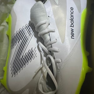 White Men's Size M 12.0 (W 13.0) Adult New Balance Rush Mid Top Molded Cleats (New)