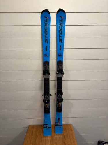 Stockli Laser SL FIS 144 cm Racing Skis With Bindings Max Din 12 (Used)